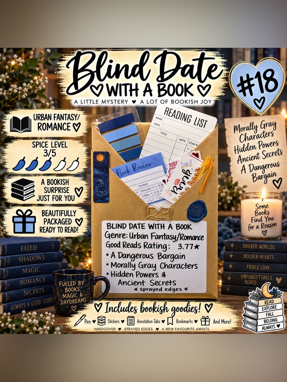 Blind Date With A Book #18 - Urban Fantasy/Romance Book & Accessories